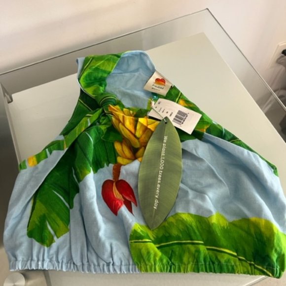 FARM Rio Tops - FARM RIO Fresh Bananas One Shoulder Crop Top